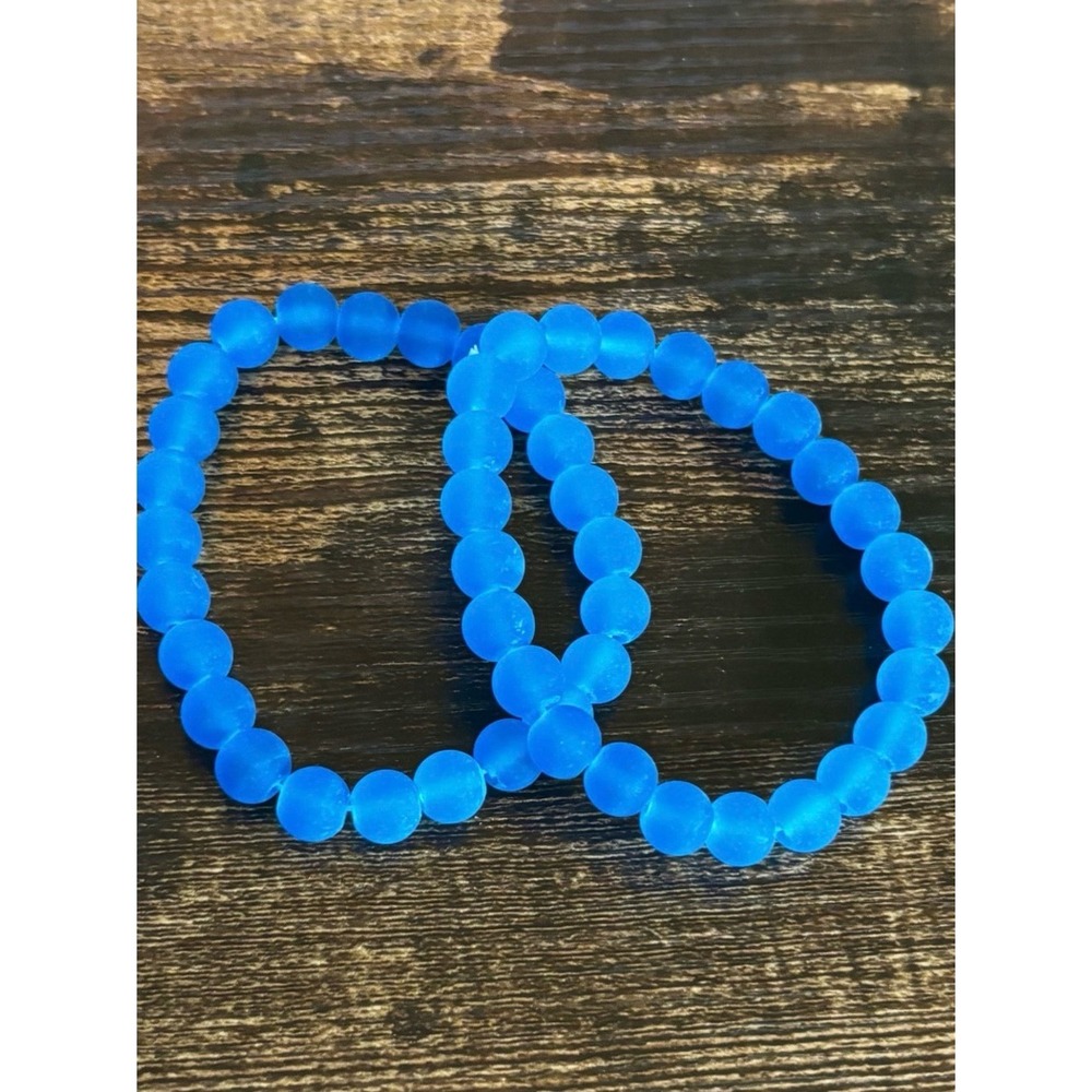 Stretch Bead Bracelet Set in Bright Blue - 2‎ Pack